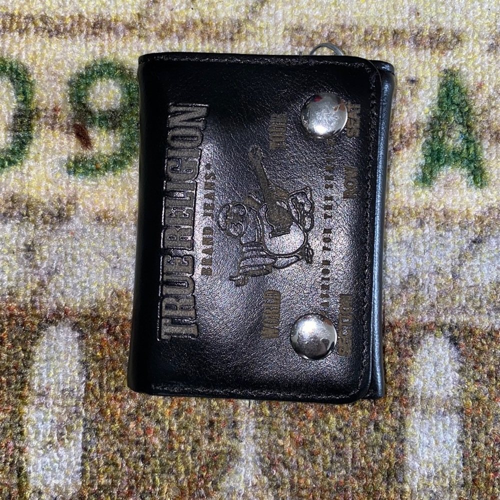 True religion leather wallet